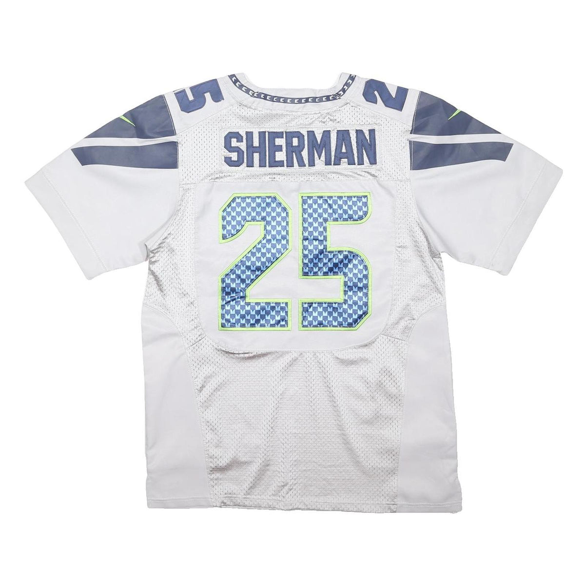 NFL Mens Grey Seahawks 25 Sherman Football Shirt M Short Sleeve V-Neck
