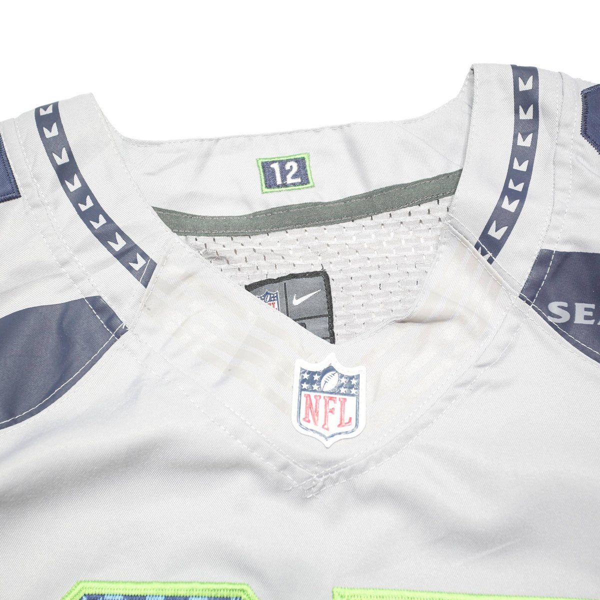 NFL Mens Grey Seahawks 25 Sherman Football Shirt M Short Sleeve V-Neck