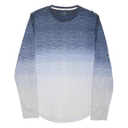 HOLLISTER Mens Blue & White Ombre Long Sleeve Crew Neck T-Shirt L Cotton Blend