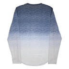 HOLLISTER Mens Blue & White Ombre Long Sleeve Crew Neck T-Shirt L Cotton Blend