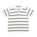 KAPPA Mens White & Black Striped Polo Shirt XL Cotton Short Sleeve Classic Fit
