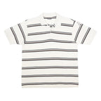 KAPPA Mens White & Black Striped Polo Shirt XL Cotton Short Sleeve Classic Fit