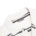 KAPPA Mens White & Black Striped Polo Shirt XL Cotton Short Sleeve Classic Fit