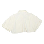 ZARA Womens White Basic Cropped Short Sleeve Collared Shirt XS Lightweight