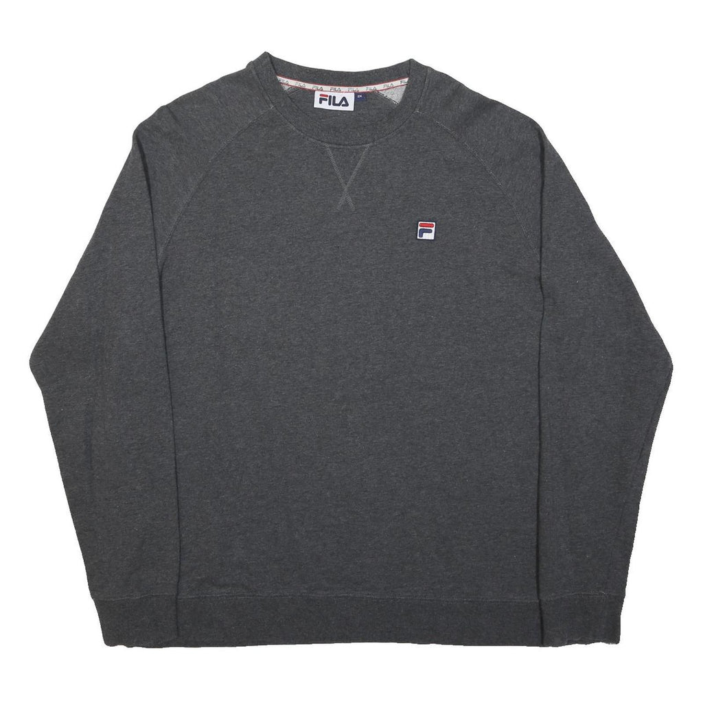 FILA Mens Charcoal Grey Sweatshirt 2XL Crew Neck Cotton Blend Pullover Casual