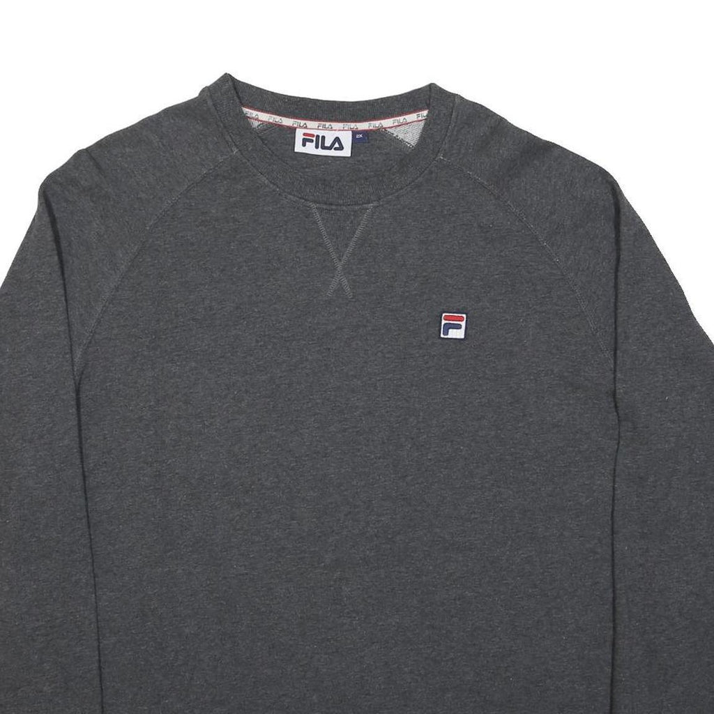 FILA Mens Charcoal Grey Sweatshirt 2XL Crew Neck Cotton Blend Pullover Casual