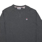 FILA Mens Charcoal Grey Sweatshirt 2XL Crew Neck Cotton Blend Pullover Casual