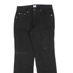 CALVIN KLEIN JEANS Womens Black Regular Straight Denim Woven W30 L30 Zip Cotton