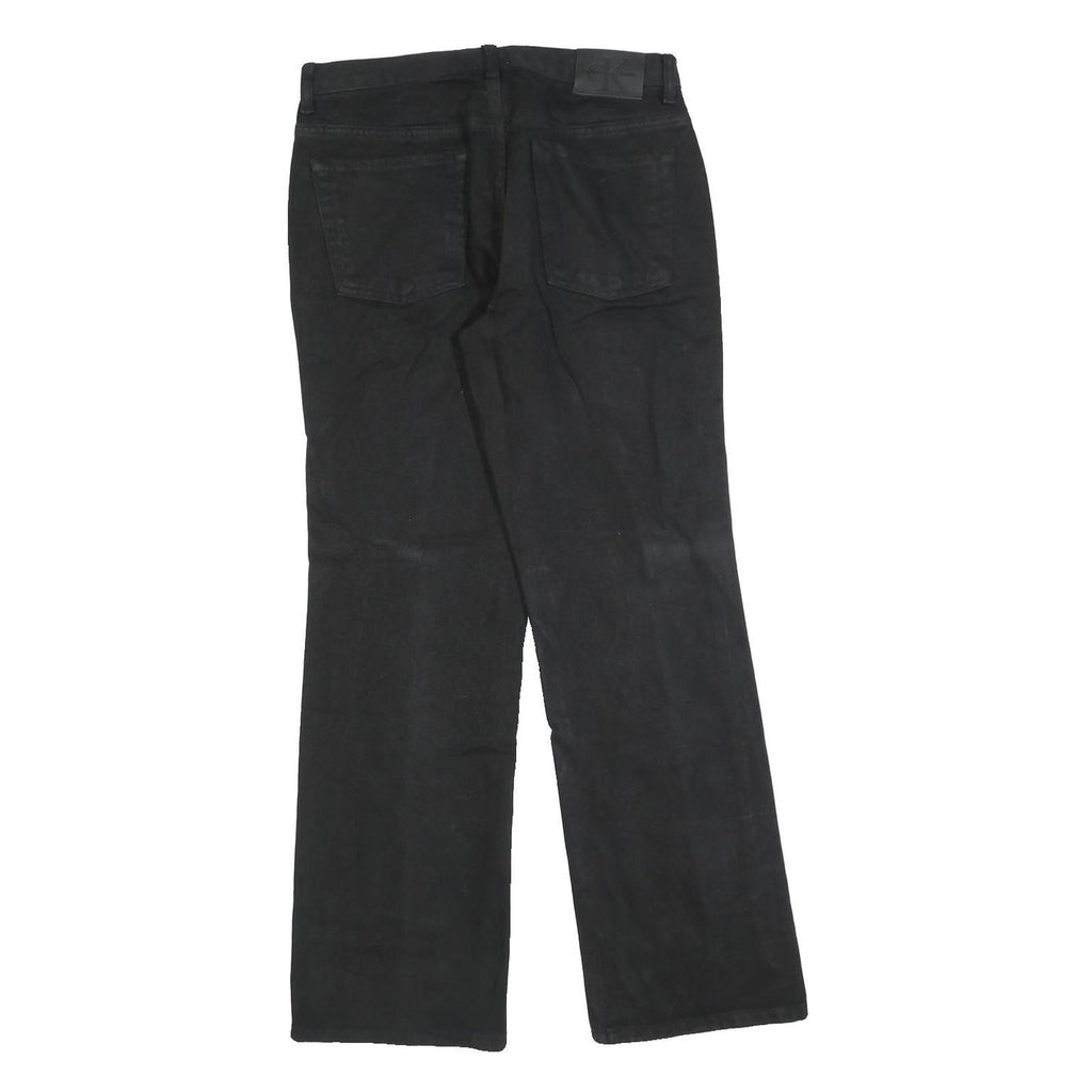 CALVIN KLEIN JEANS Womens Black Regular Straight Denim Woven W30 L30 Zip Cotton