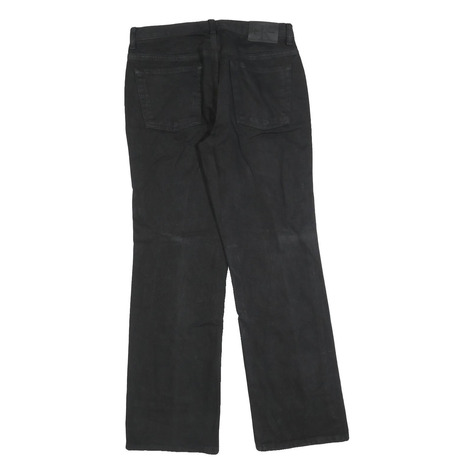 CALVIN KLEIN JEANS Womens Black Regular Straight Denim Woven W30 L30 Zip Cotton