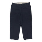 DICKIES Mens Cotton Blend Navy Loose Straight Trousers W40 L30 Workwear Classic