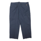 DICKIES Mens Cotton Blend Navy Loose Straight Trousers W40 L30 Workwear Classic