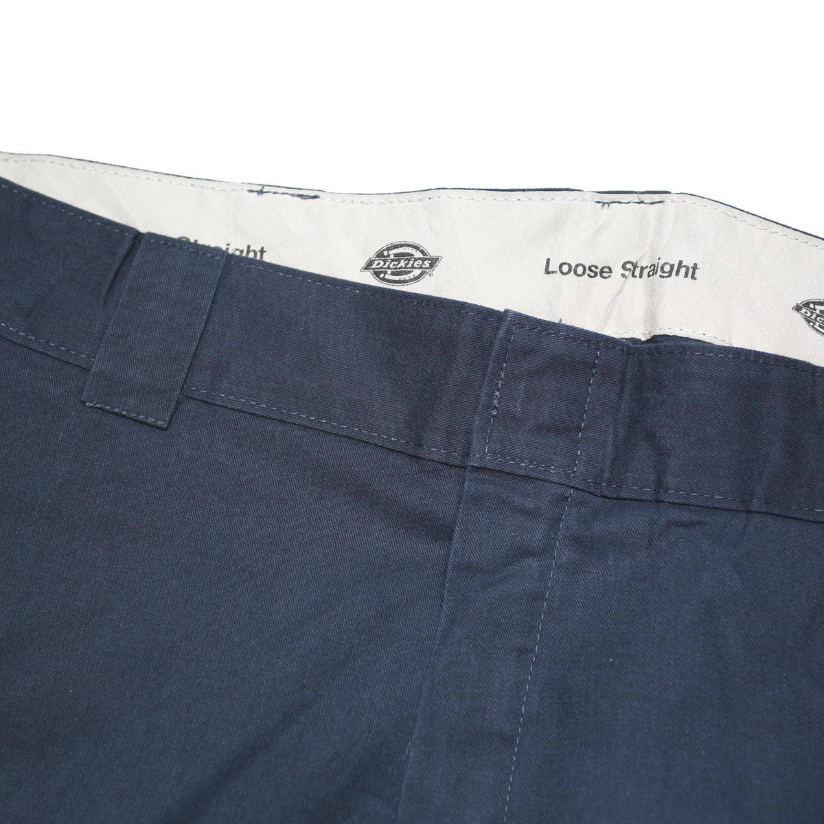 DICKIES Mens Cotton Blend Navy Loose Straight Trousers W40 L30 Workwear Classic