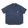 CARHARTT Mens Blue Workwear 2XL Short Sleeve Cotton Blend Shirt