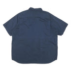 CARHARTT Mens Blue Workwear 2XL Short Sleeve Cotton Blend Shirt