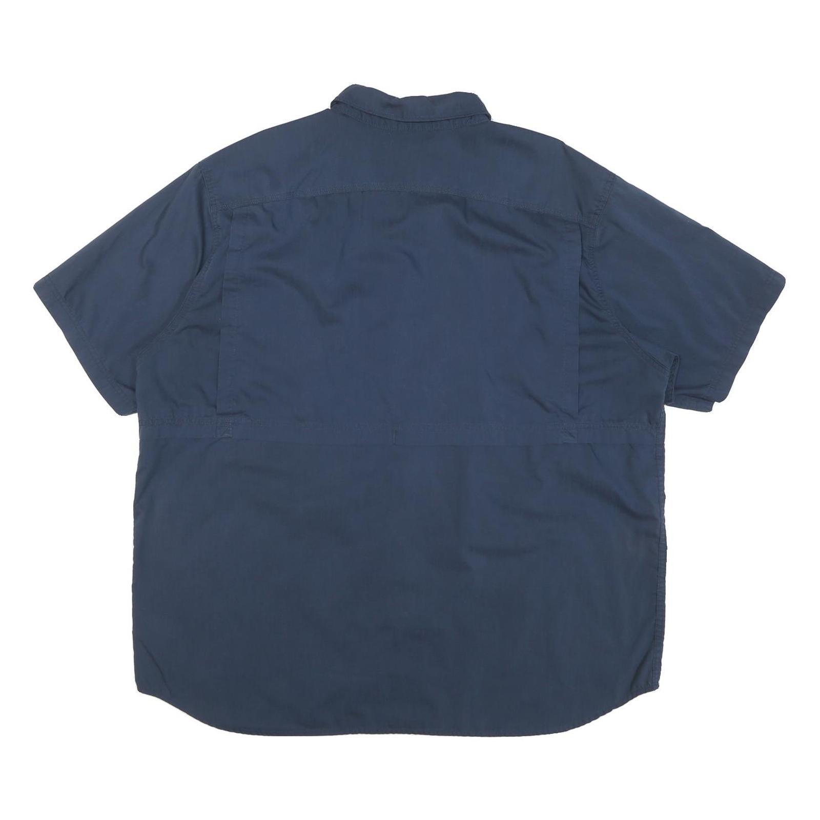 CARHARTT Mens Blue Workwear 2XL Short Sleeve Cotton Blend Shirt