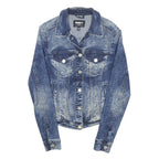 WILLIAM RAST Womens Blue Denim Jacket S Cotton Blend Button Front Casual Style
