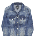 WILLIAM RAST Womens Blue Denim Jacket S Cotton Blend Button Front Casual Style