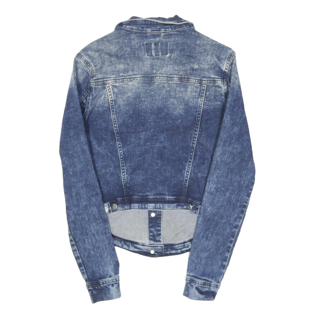 WILLIAM RAST Womens Blue Denim Jacket S Cotton Blend Button Front Casual Style