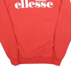 ELLESSE Womens Red Cotton Blend Crew Neck UK 10 Sweatshirt Logo Casual Pullover