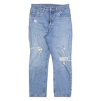 LEVI'S 501 Womens Jeans Blue Regular Straight Denim Light W27 L26 Distressed
