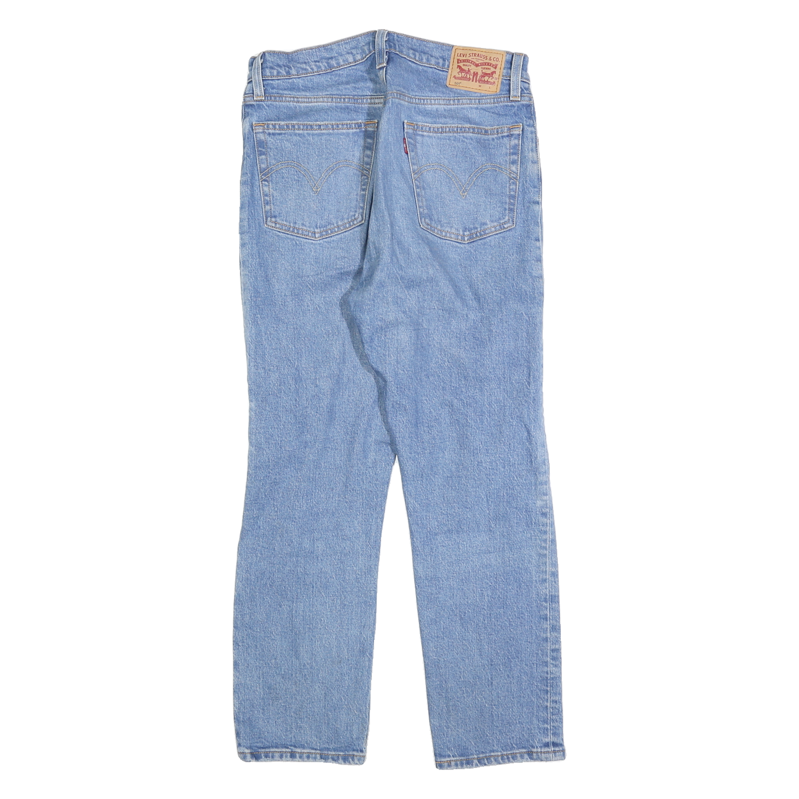 LEVI'S 501 Womens Jeans Blue Regular Straight Denim Light W27 L26 Distressed