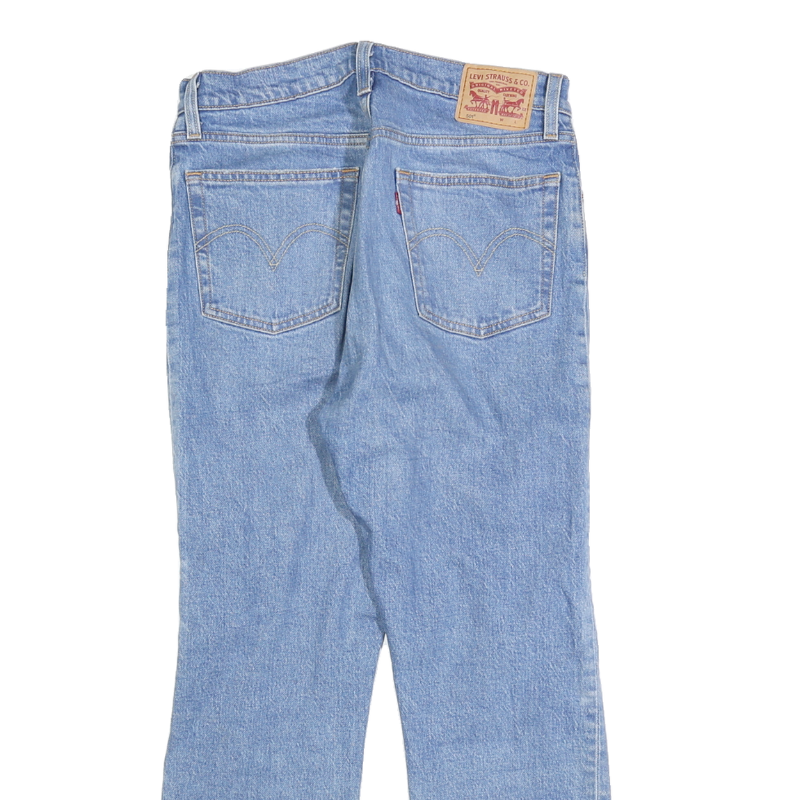 LEVI'S 501 Womens Jeans Blue Regular Straight Denim Light W27 L26 Distressed