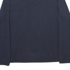 TOMMY HILFIGER Womens Navy Plain Cotton Blend Jumper V Neck Basic Knit L