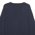 TOMMY HILFIGER Womens Navy Plain Cotton Blend Jumper V Neck Basic Knit L