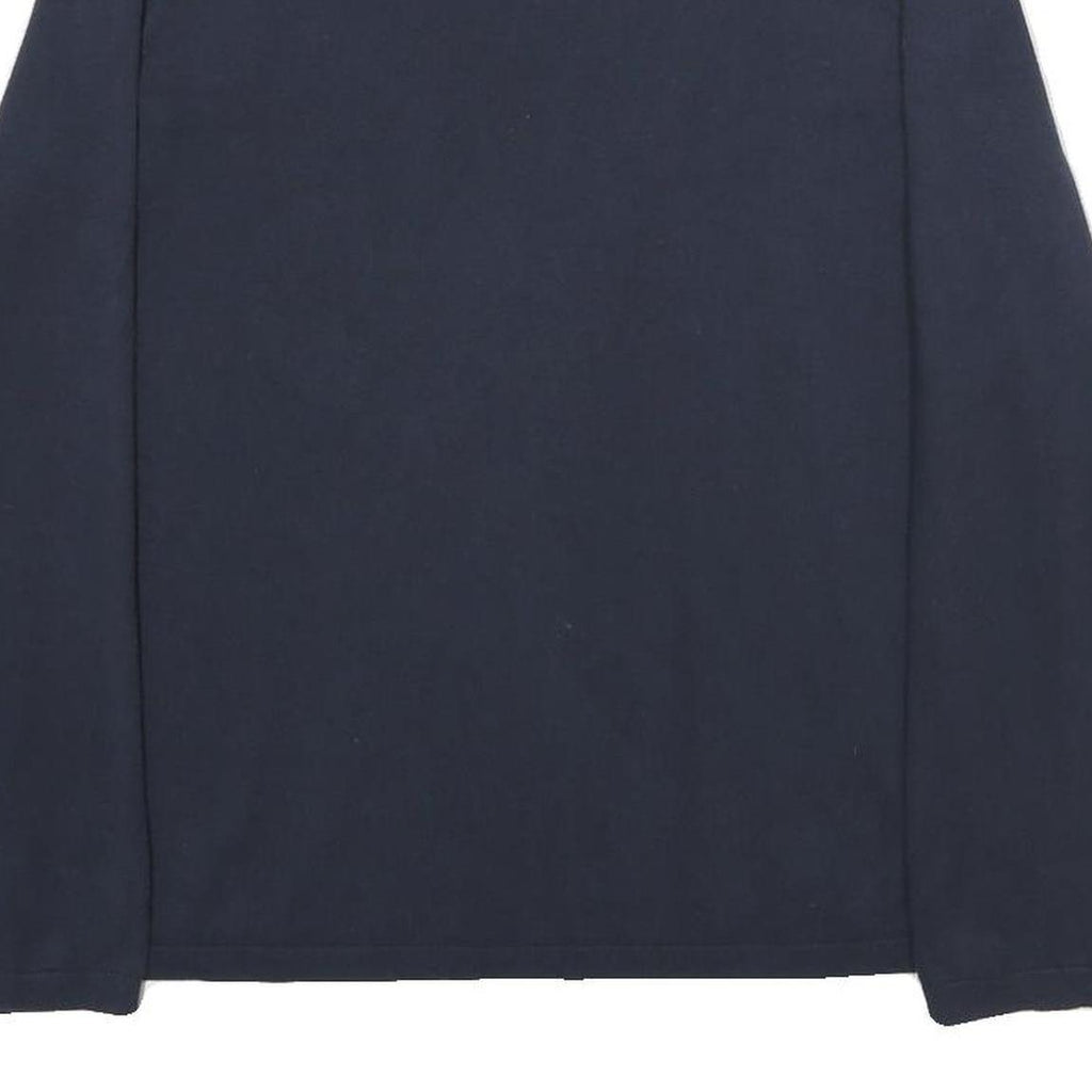TOMMY HILFIGER Womens Navy Plain Cotton Blend Jumper V Neck Basic Knit L
