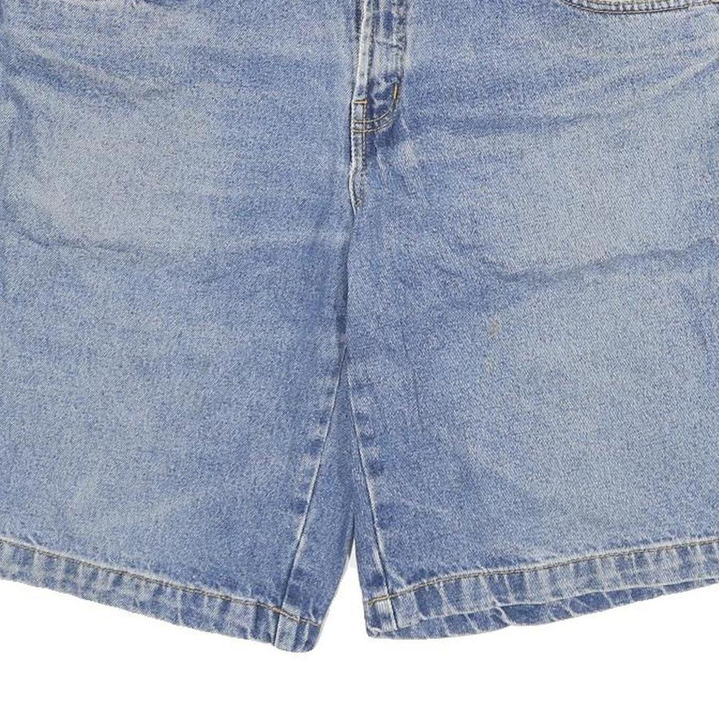 JOHN GEE Mens Shorts Blue Denim Casual 2XL W36 Cotton Blend Relaxed Fit