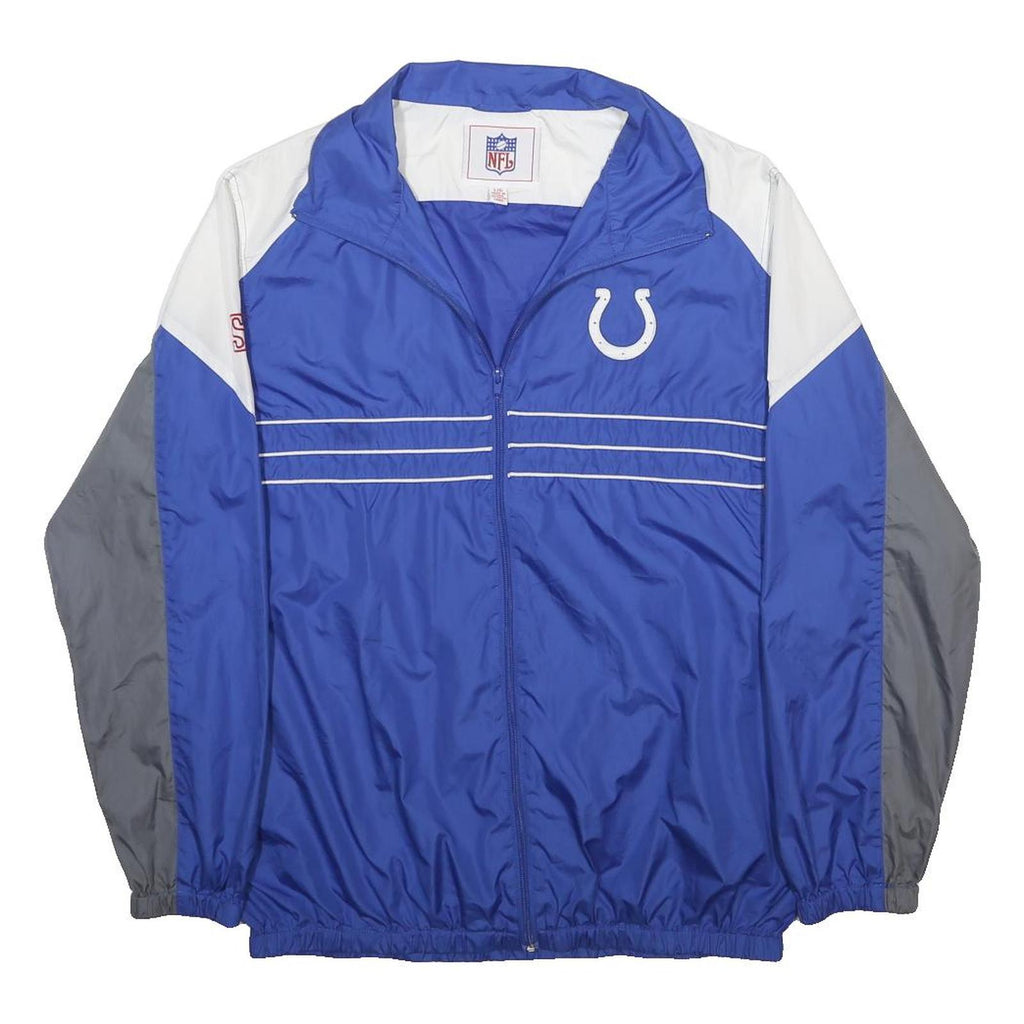 NFL Mens Blue White & Grey Zip Up Polyester Track Jacket L Sports Casual