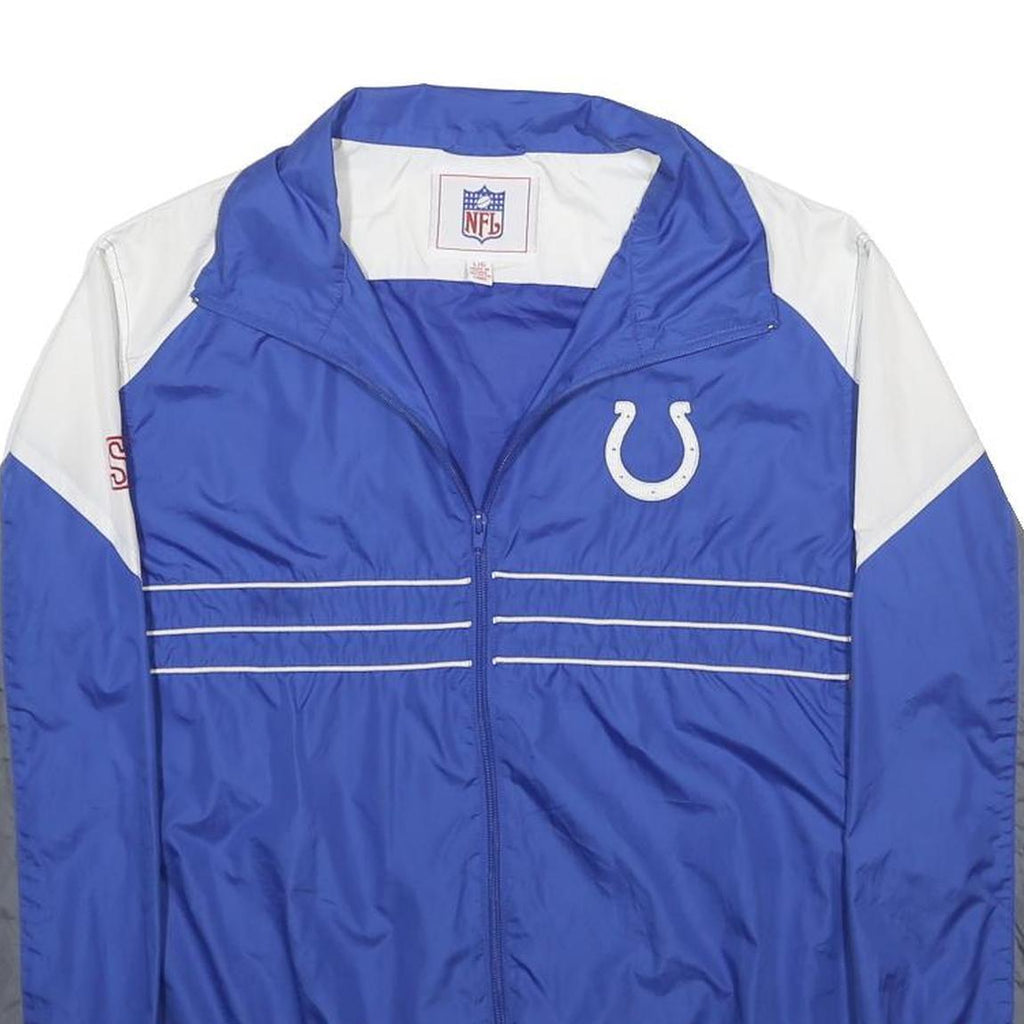 NFL Mens Blue White & Grey Zip Up Polyester Track Jacket L Sports Casual
