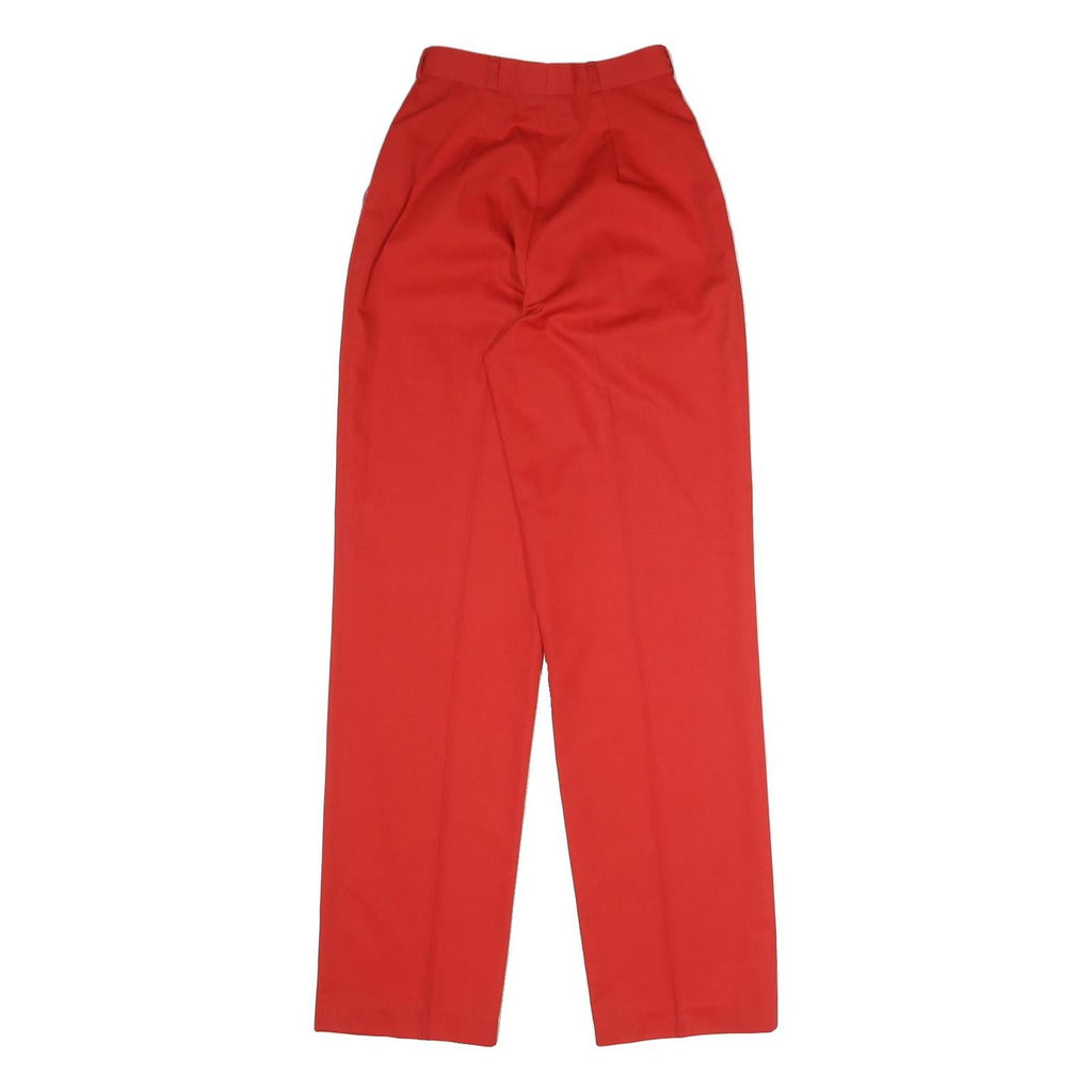 ROYAL Womens Cotton Blend Red Relaxed Straight Trousers W22 L32 Casual Workwear