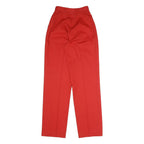 ROYAL Womens Cotton Blend Red Relaxed Straight Trousers W22 L32 Casual Workwear