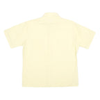 JC PENNEY Mens Cream Short Sleeve Button Shirt L Casual Polyester Blend