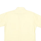 JC PENNEY Mens Cream Short Sleeve Button Shirt L Casual Polyester Blend