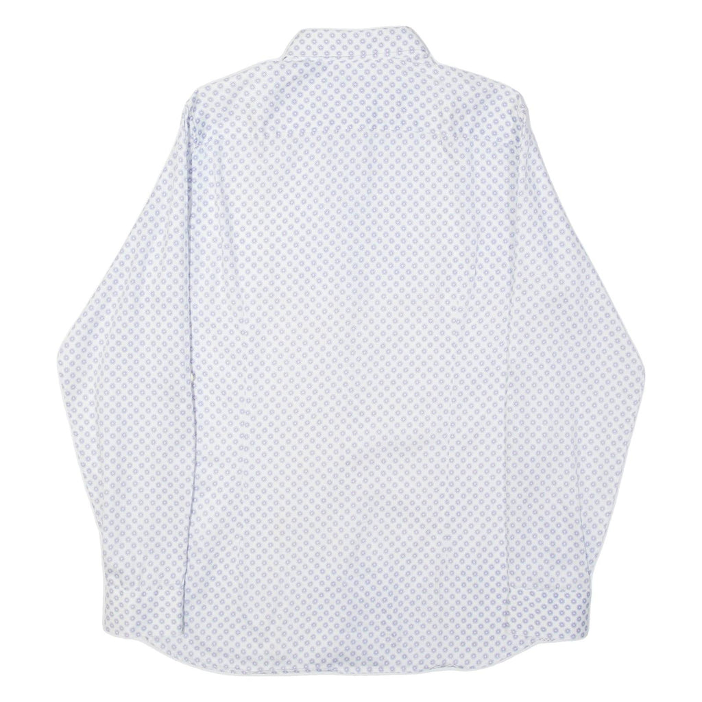 TED BAKER Mens Shirt White Crazy Pattern Long Sleeve M