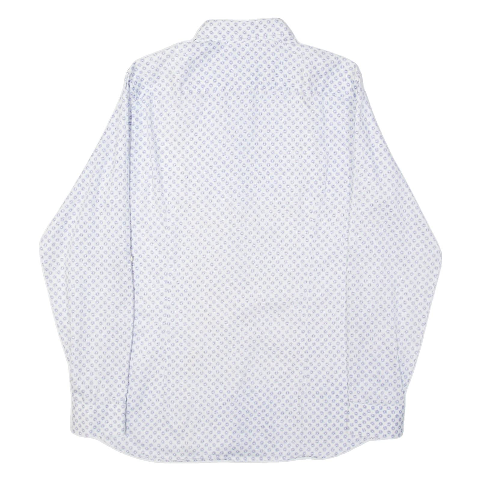 TED BAKER Mens Shirt White Crazy Pattern Long Sleeve M
