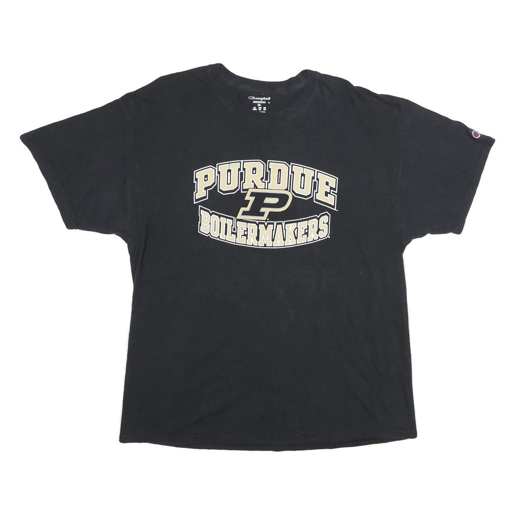 CHAMPION Mens Black Purdue Boilermakers Graphic T-Shirt XL Short Sleeve Crew