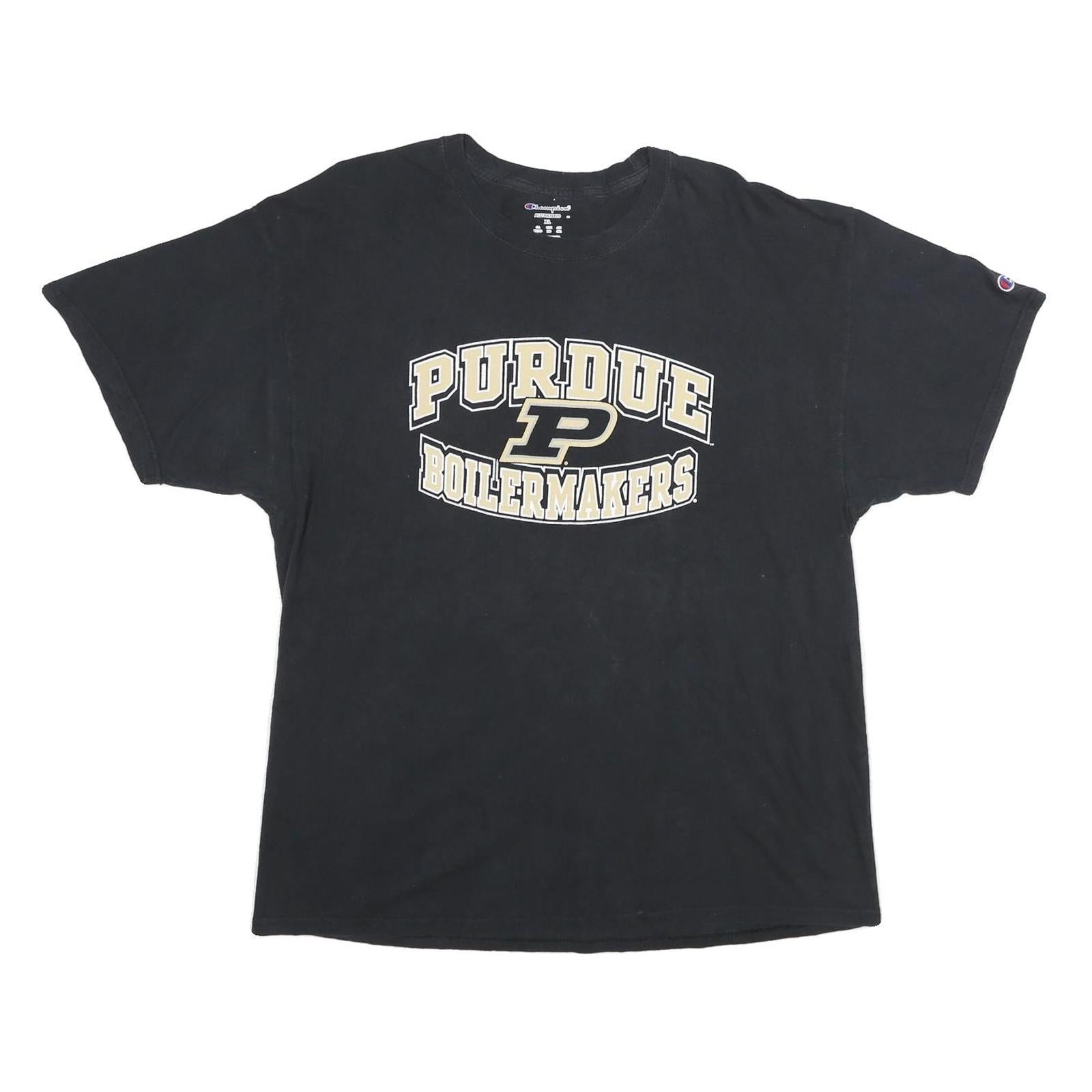 CHAMPION Mens Black Purdue Boilermakers Graphic T-Shirt XL Short Sleeve Crew