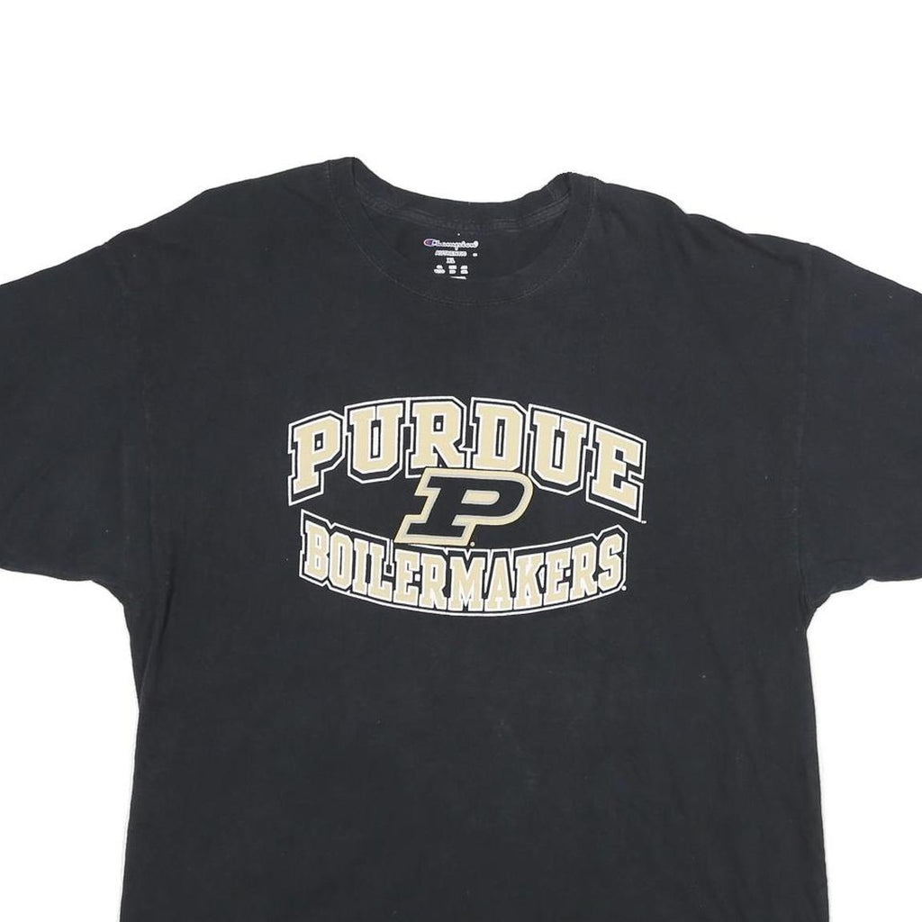 CHAMPION Mens Black Purdue Boilermakers Graphic T-Shirt XL Short Sleeve Crew