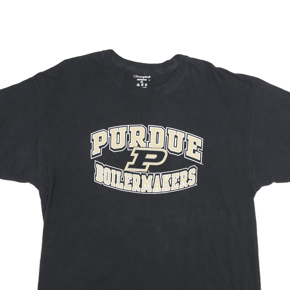 CHAMPION Mens Black Purdue Boilermakers Graphic T-Shirt XL Short Sleeve Crew