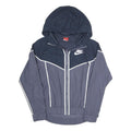 NIKE Womens Navy & Grey Zip Hooded Polyester Blend Jacket XS Sportswear