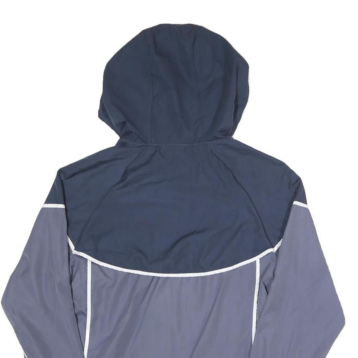 NIKE Womens Navy & Grey Zip Hooded Polyester Blend Jacket XS Sportswear