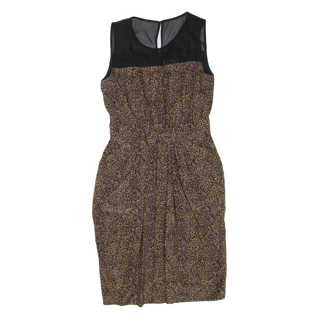 HOBBS LONDON N.w.3 Womens Day Dress Black Spotted Sleeveless Short S