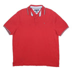 TOMMY HILFIGER Mens Red Polo Shirt XL Short Sleeve Cotton Classic Fit