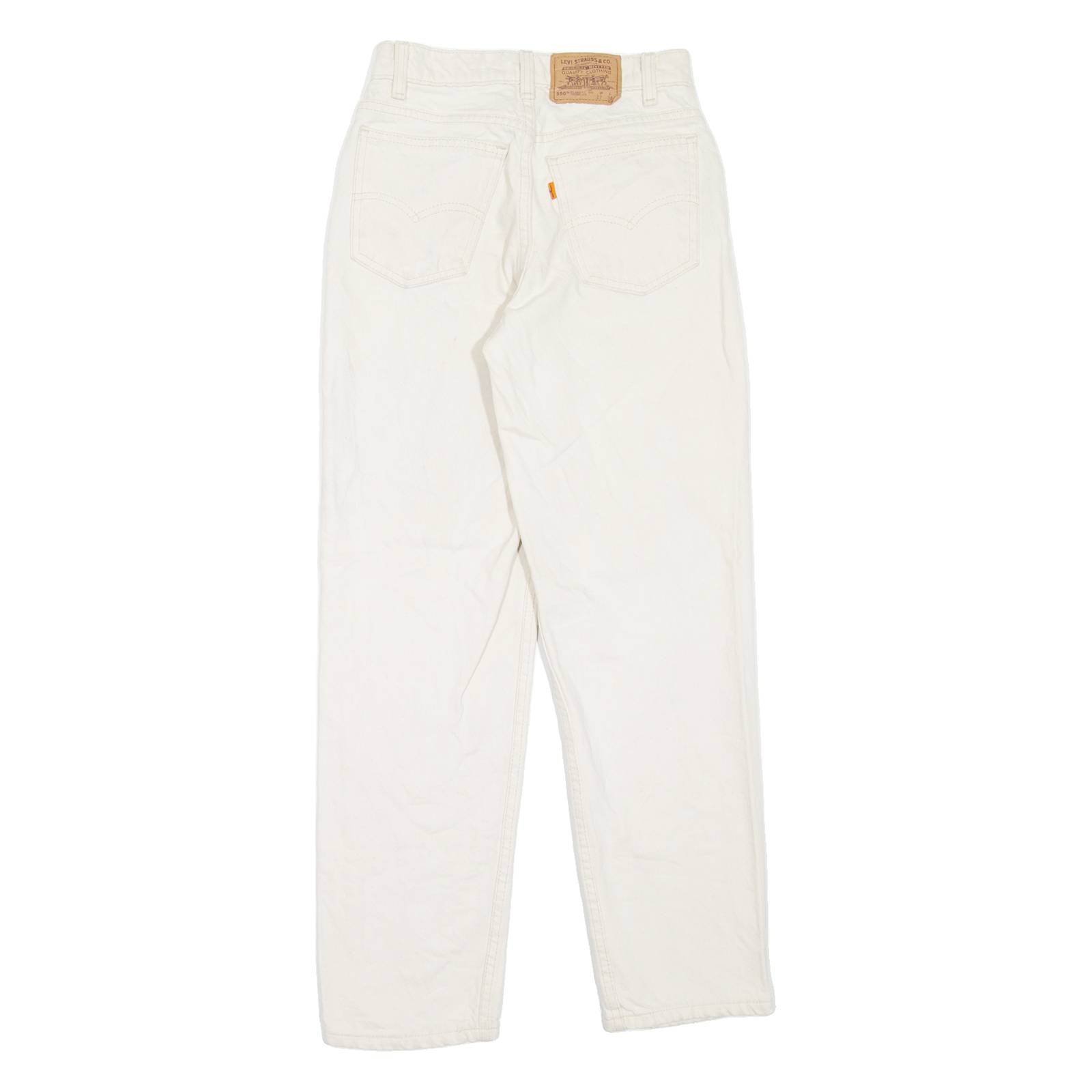 LEVI'S 550 Made In USA Orange Tab Student Fit Womens Jeans Beige Mom 90s W24 L30