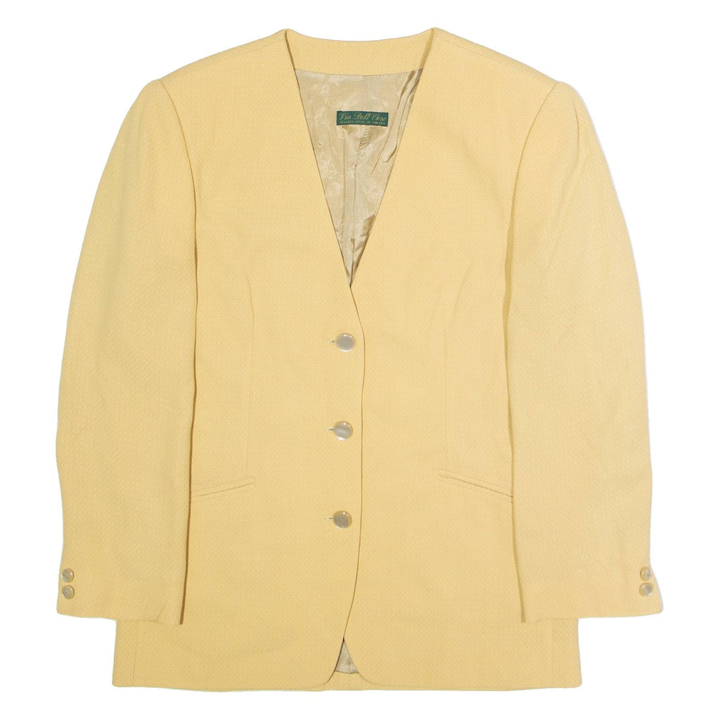 VIA DELL ORSO Womens Blazer Jacket Yellow 90s L
