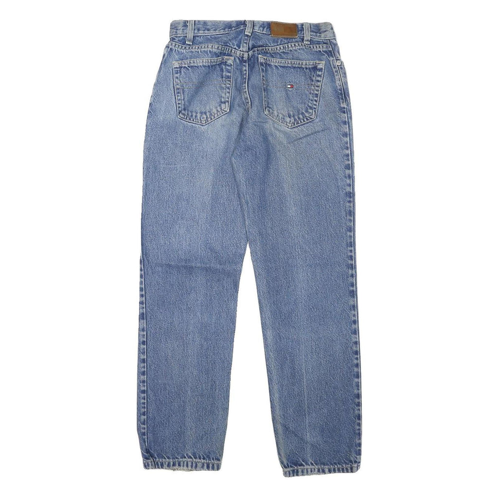TOMMY HILFIGER Mens Blue Regular Fit Straight Denim W28 L29 Classic Zip Jeans
